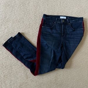 New! Loft Velvet Stripe Skinny Jeans
